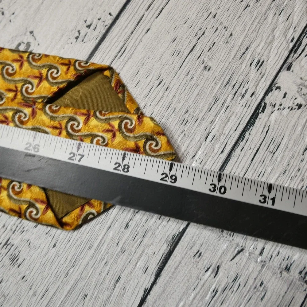 Robert Talbott Studio Tie Mens‎ One Size Yellow Paisley Silk Jacquard Necktie